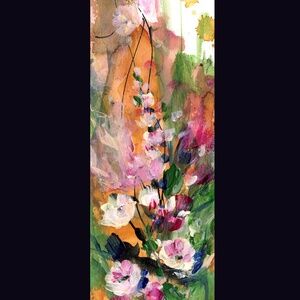 sold - Original Abstract Floral Watercolor Painting - Floral Encounters 4